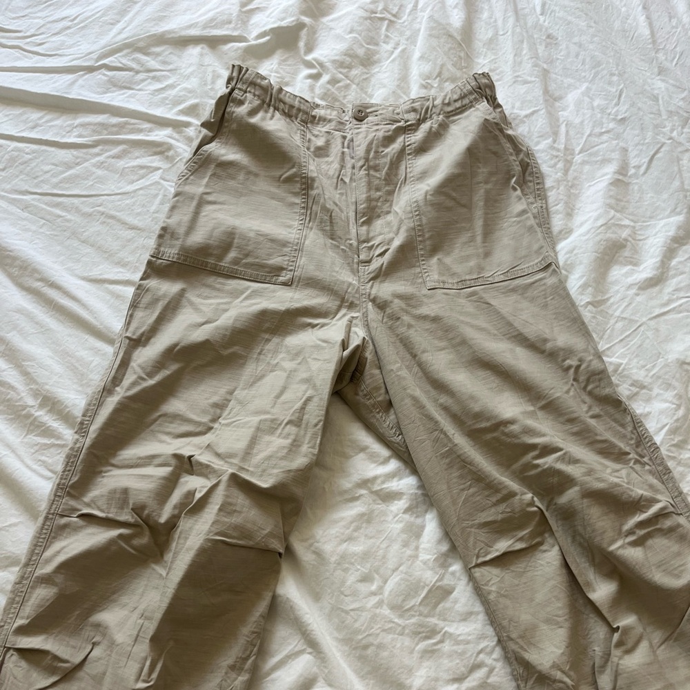 beige oversized cargos